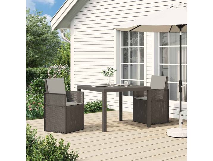 vidaXL Garten Essgruppe 3 stk. Hellgrau PP
