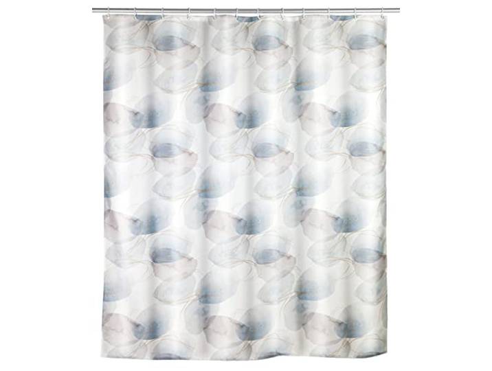 WENKO Anti-Schimmel Duschvorhang Navan, antibakterieller Textil-Vorhang für Dusche und Badewanne, waschbar & wasserabweisend, mit 12 Vorhang-Ringen zur Befestigung an der Duschstange, 180 x 200 cm