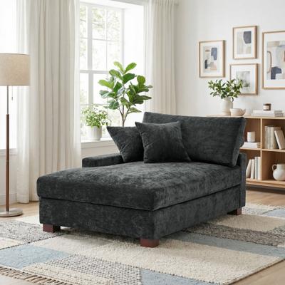 DREAMSIDEA Oversized Chenille Modular Chaise Lounge With Deep Seat