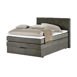 Boxspringbett   ¦ grau ¦ Maße (cm): B: 132 H: 116