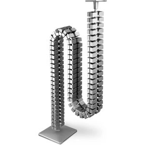 Oskar-Lehmann Kabelführung KUBA Slim Line, zum Anschrauben, Gliederkette für Schreibtische, 5,6 x 126 cm, silber