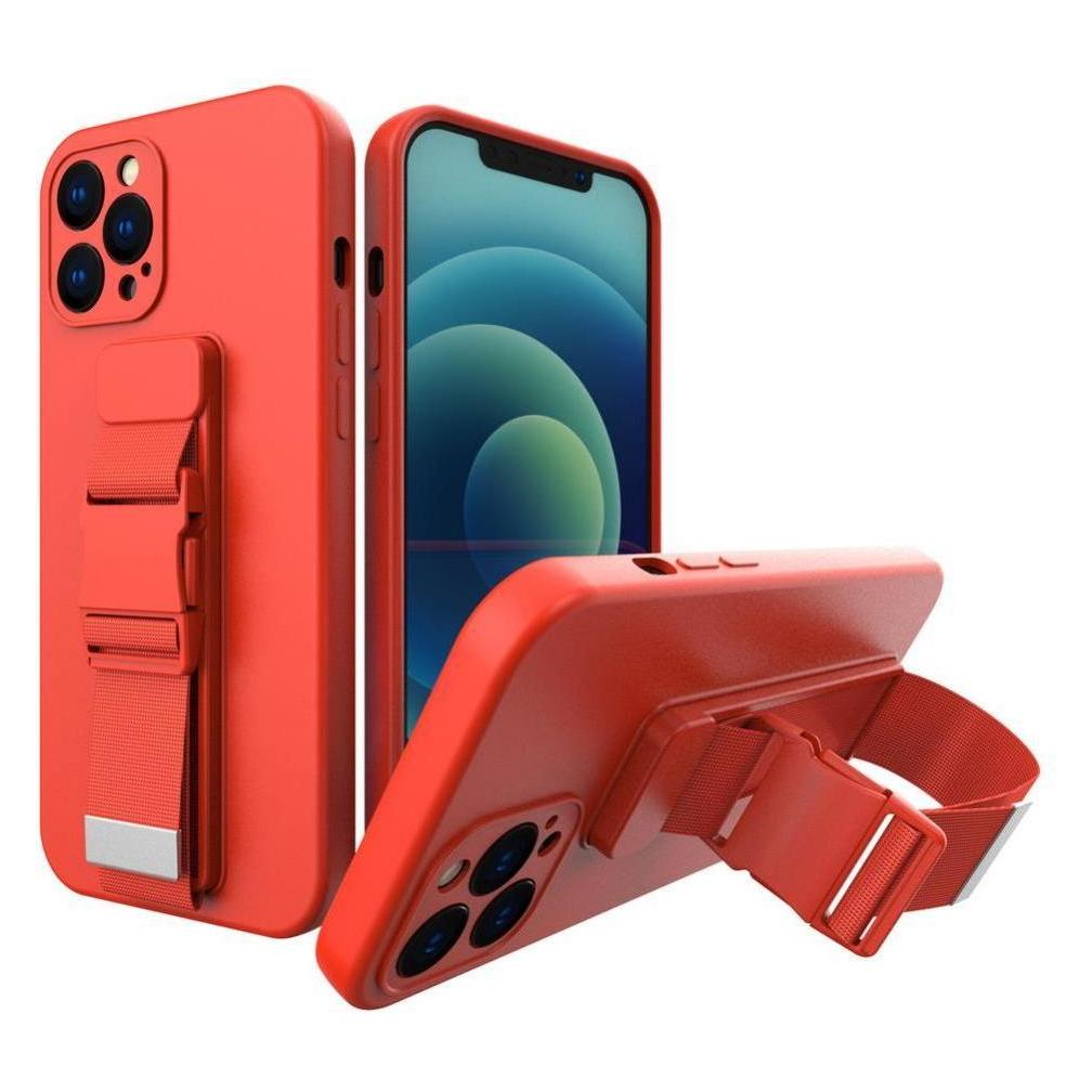 Hurtel Rope Case Gel Case mit Lanyard Kette Handtasche Lanyard Xiaomi Redmi 9 rot (1404978613)