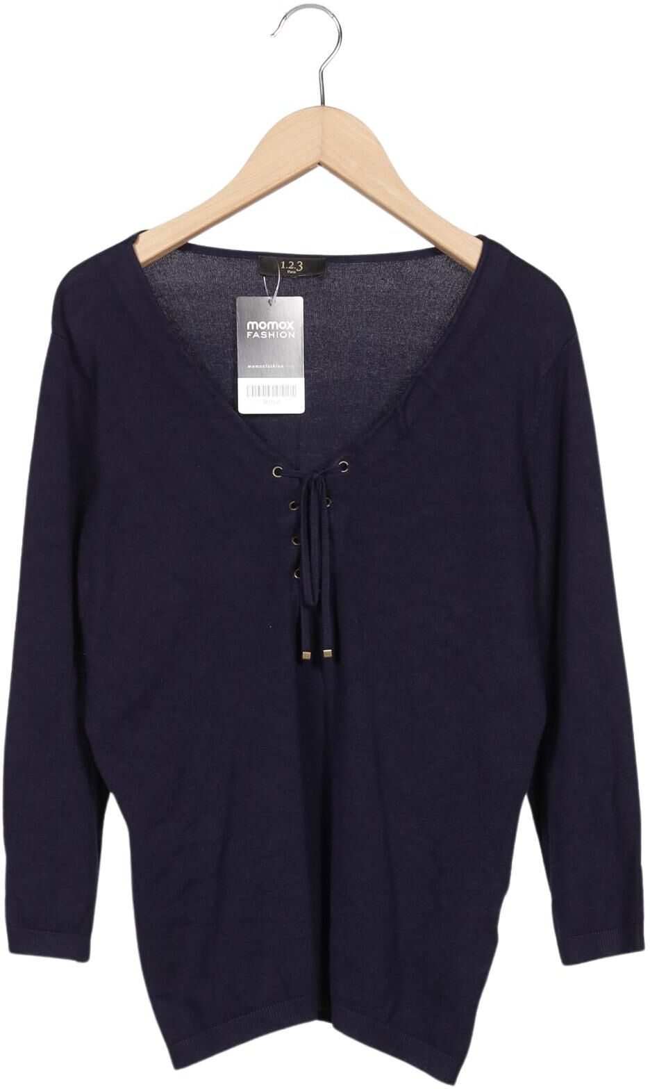 1 2 3 Paris Damen Pullover, Marineblau, Gr. M, Synthetik / Viskose - Second Hand