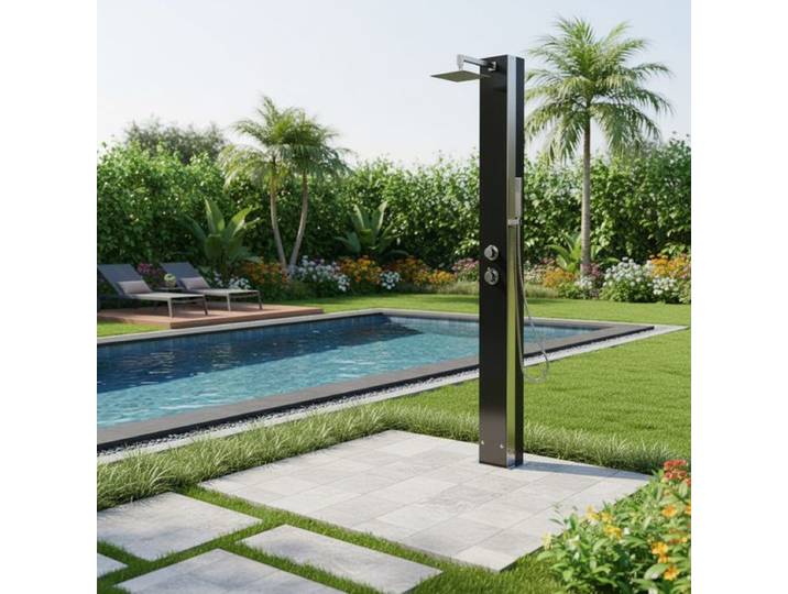 Ideal Kuba Garten Solardusche Edelstahl/Glas