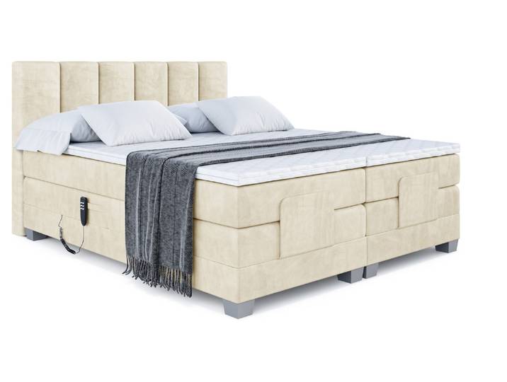 Elektrisches Boxspringbett AMEL EL 140x200 cm Beige - Monolith 4