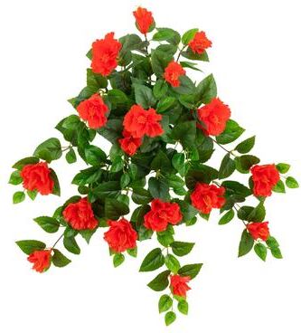 Nearly Natural 24-in UV Resistant Artificial Hibiscus Hanging Plant - Set of 2