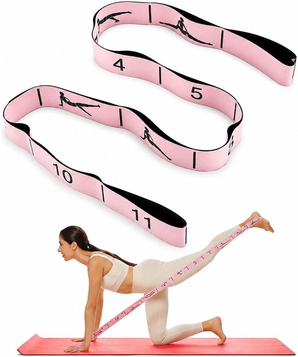 INF Sangle de yoga segmentée pour une flexibilité améliorée Rose