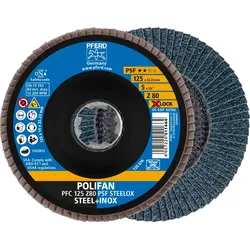 PFERD TOOLS POLIFAN Fächerscheibe PFC X-LOCK konisch Z Universallinie PSF STEELOX Stahl/Edelstahl - 67668126