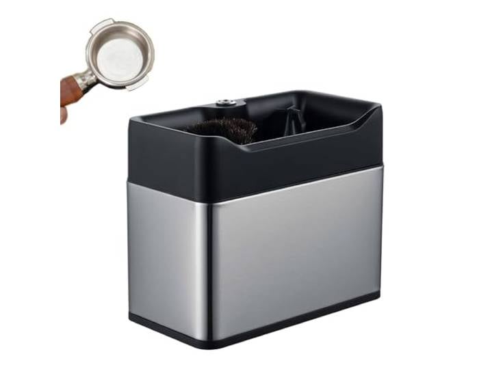 Glowdora Elektrischer Siebträgerreiniger – Automatische Kaffeemaschine Für 58 Mm Siebträger, Inklusive 2 Schaber Und 2 Bürstenkopf, Für Zuhause, Café Und Restaurant Silver