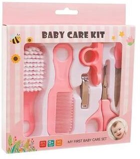 Uplifted Goods 6 Piece Essential Kids Grooming Kit pink Set