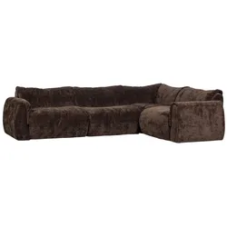 Ecksofa Baggy 3D-Chenille-Stoff, modern, rechts, dunkelbraun, vielseitig kombinierbar