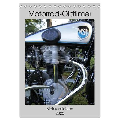Motorrad Oldtimer - Motoransichten (Tischkalender 2025 DIN A5 hoch), CALVENDO Monatskalender
