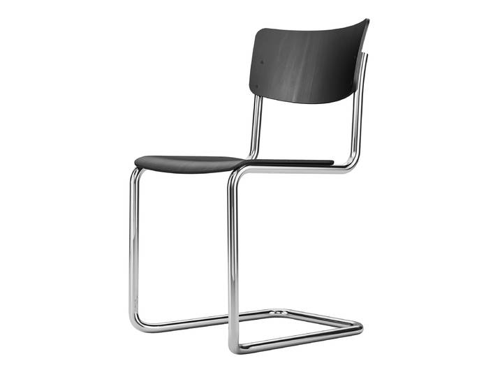 Thonet - S 43 ST Stuhl, Chrom / Buche schwarz gebeizt (TP 29)