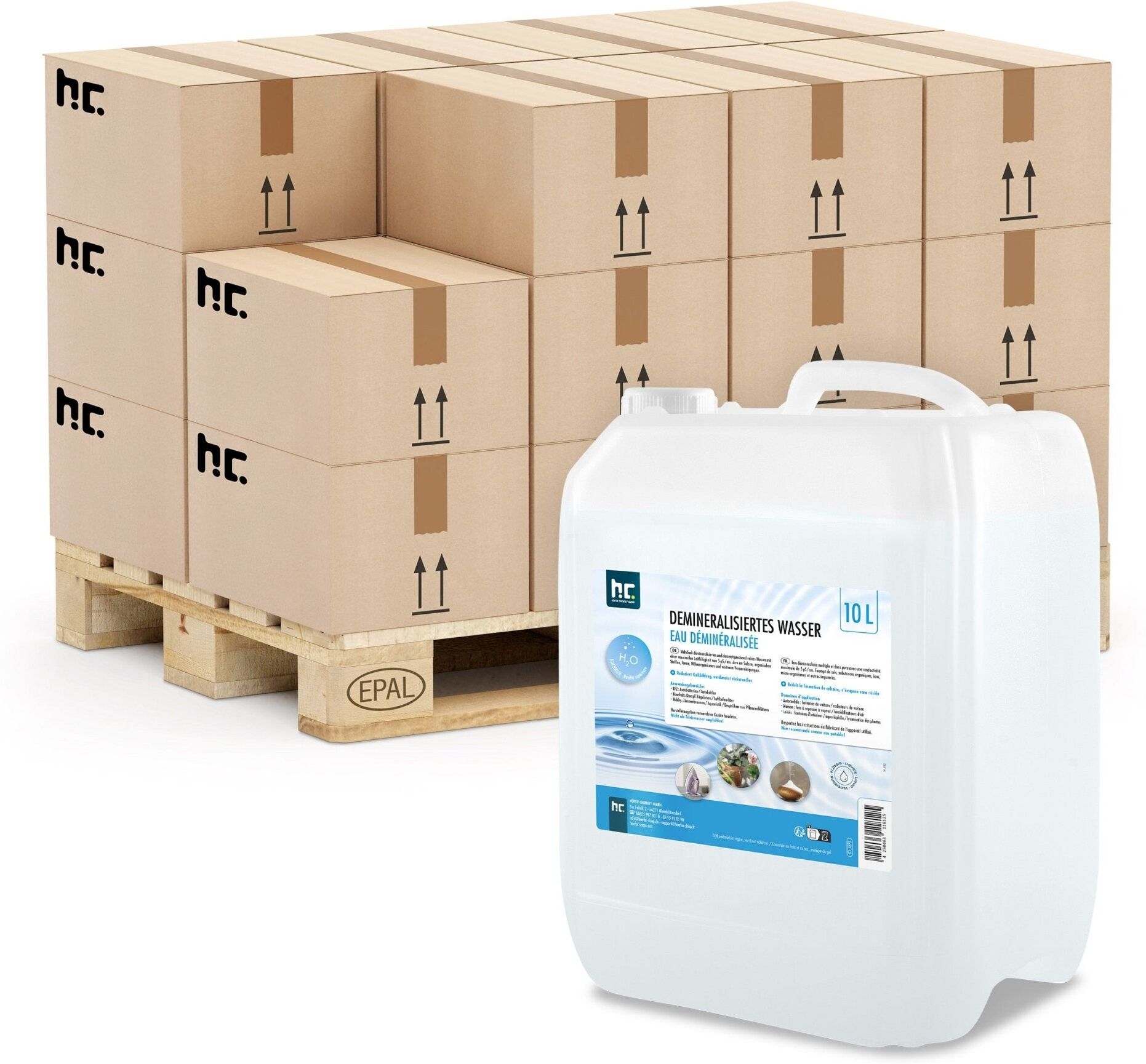 Höfer Chemie GmbH 12x 10 L Eau déminéralisée  en bidon de 10 L