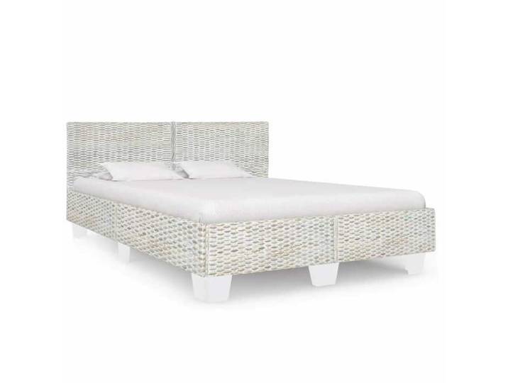 Cadre de lit Gris Rotin naturel 160x200 cm - Cadre durable - design élégant(13945)