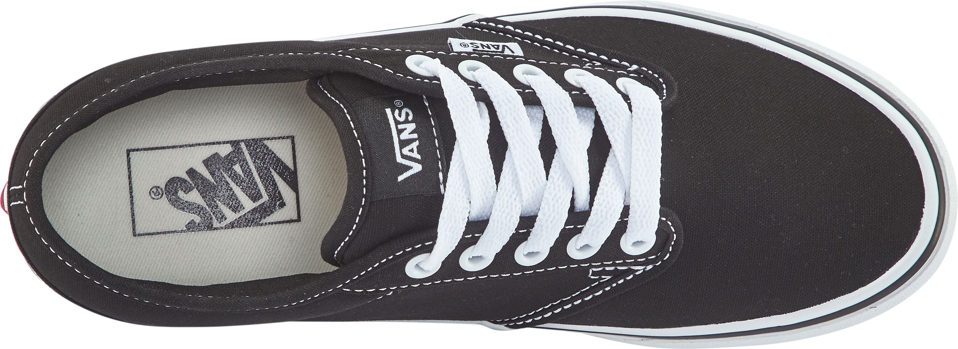 Sneaker VANS "ATWOOD", Damen, Gr. 36,5, schwarz-weiss ((canvas) schwarz, weiß), Textil, Schuhe Sneaker (canvas) schwarz, weiß 36,5