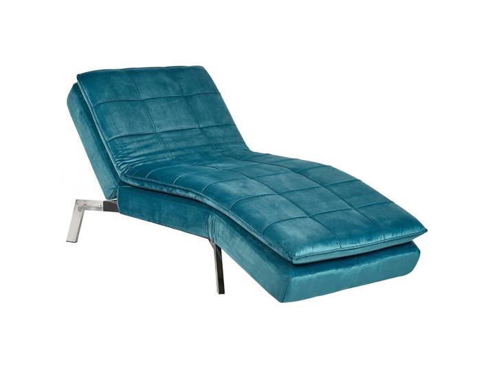 CHAISELONGUE Samtstoff blaugrün verstellbar Loiret