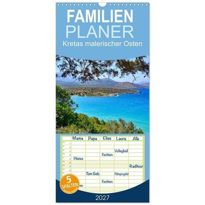 Familienplaner 2027 - Kretas malerischer Osten mit 5 Spalten (Wandkalender, 21 x 45 cm) CALVENDO