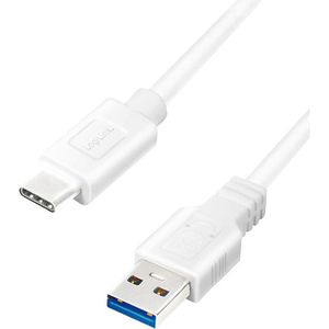 LogiLink Ladekabel CU0174, weiß, 1m, USB-A auf USB-C, 15W Schnellladekabel