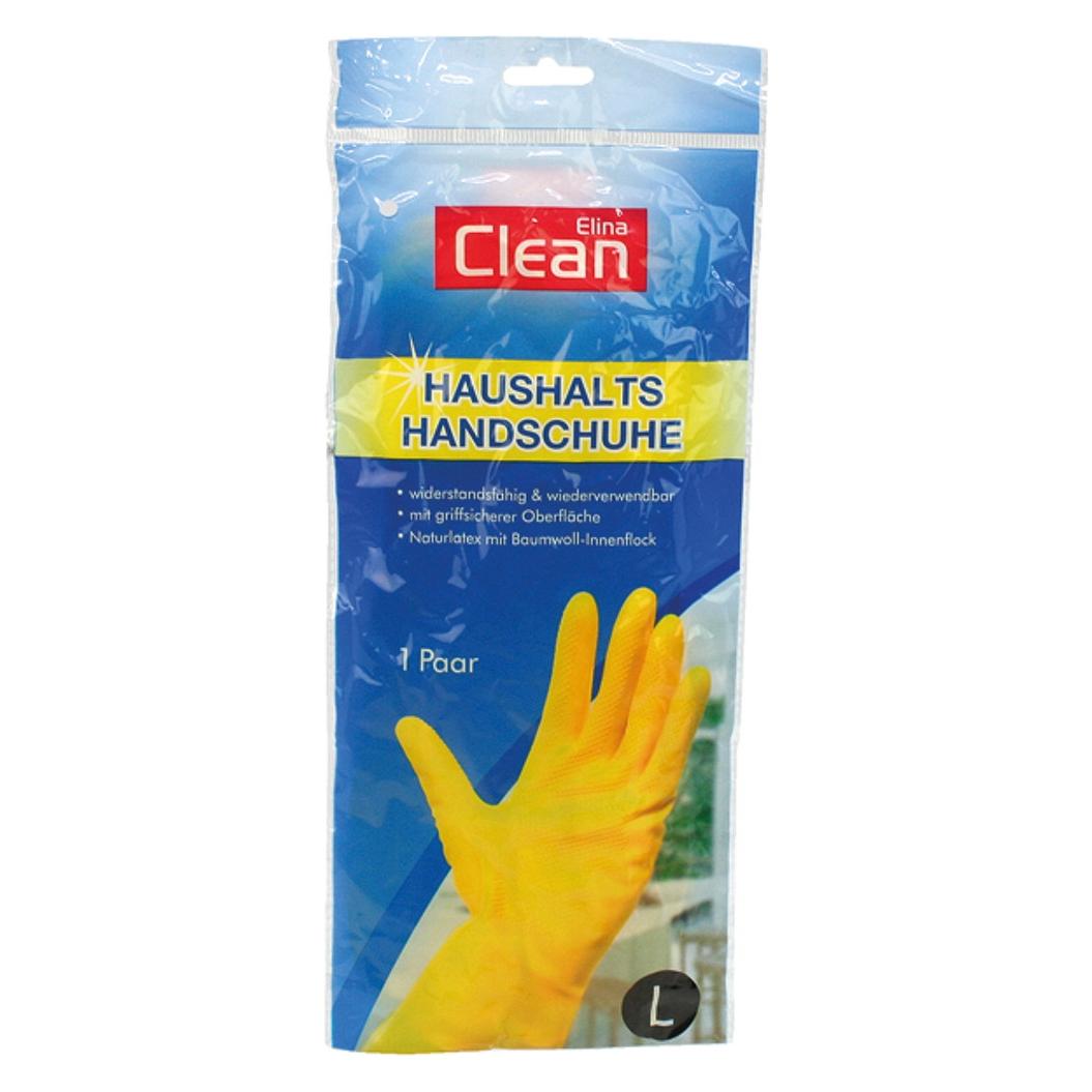 Magni Haushaltshandschuhe - aus Naturkautschuk - innen beflockt - gelb - Gr. L (L) (60568)