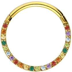 Titan Segmentring Clicker EINGEFASSTE BUNTE KRISTALLE