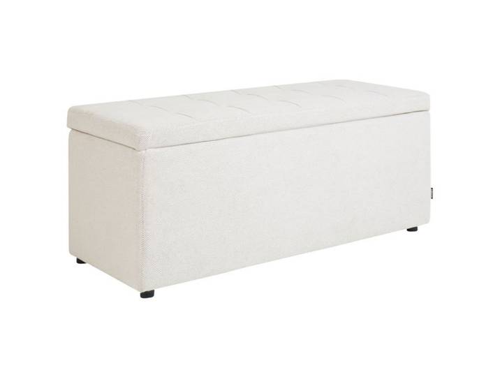 Pouf de rangement OREM Tissu Blanc cassé