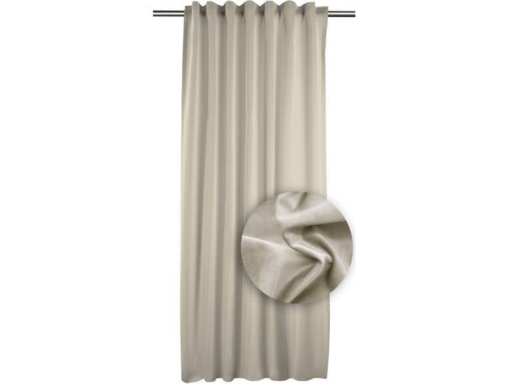 Vorhang APELT Castello Gr. 1, grau (taupe), B:134cm H:245cm, Polyester, Gardinen, Vorhang, Thermo Vorhang, Uni Samt