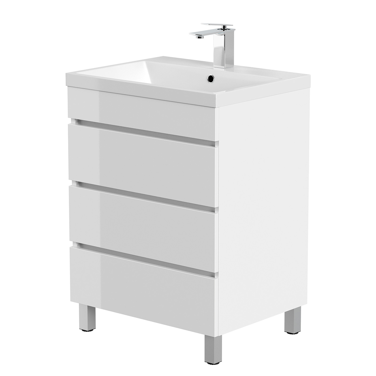 Posseik Wastafelmeubel Fellini 60cm wit hoogglans
