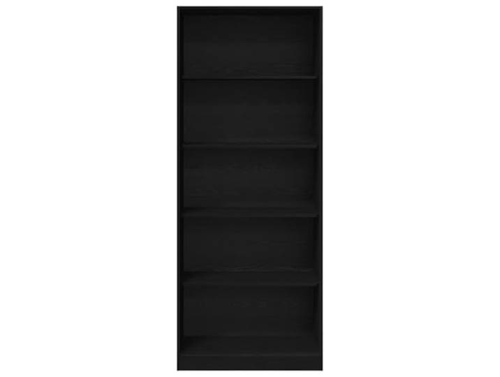 Schrank Schwarz Dab 80 x 50 x 200 cm aus Holzwerkstoff mit Polen Freistehend, MDF-Regal, Schlafzimmer, modernes Design, fliegende Pflege, langlebiges Material