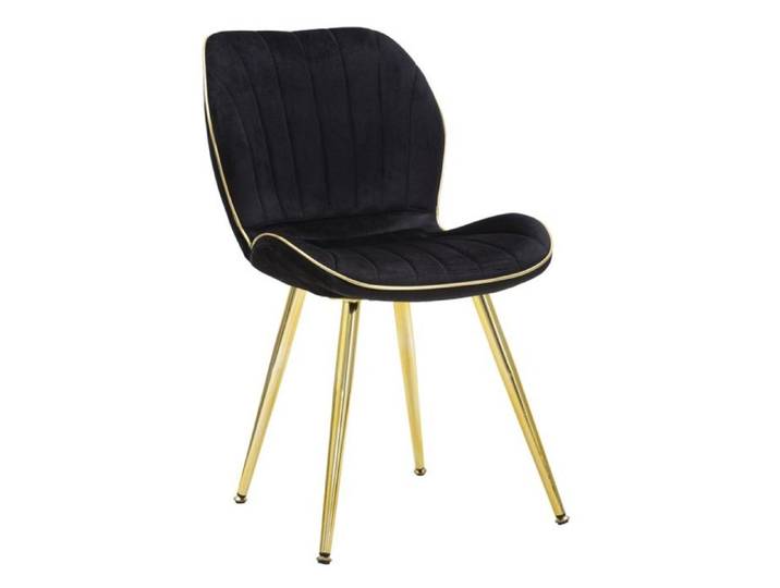 Chaise Paris Space noire et or en velours — lot de 2 - Réf. VK8681847486640
