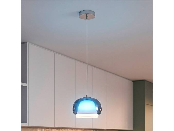 EGLO Hängelampe Belomontejo, dimmbar, blau, für Wohn- / Esszimmer, Glas, Junges Wohnen, Pendelleuchte