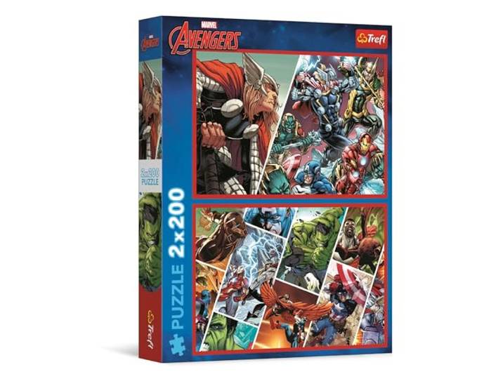 Trefl - Puzzels 2x200 Stukjes Verdedigers van de wereld Marvel The Avengers