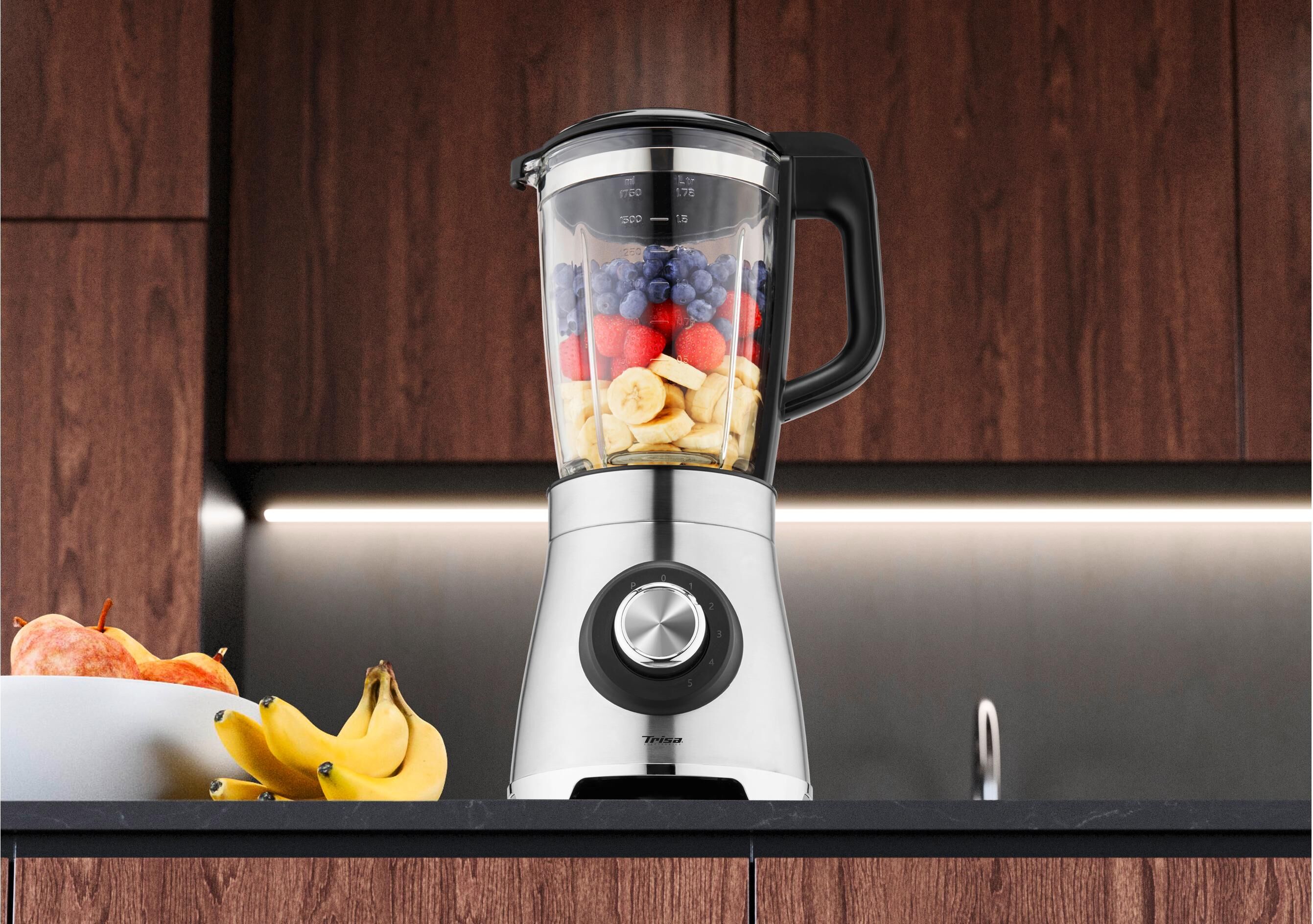 TRISA Standmixer "Vario Power Mix", silber (silberfarben), B:18cm H:43cm T:20cm, Zerkleinerer, Standmixer silberfarben Einheitsgröße