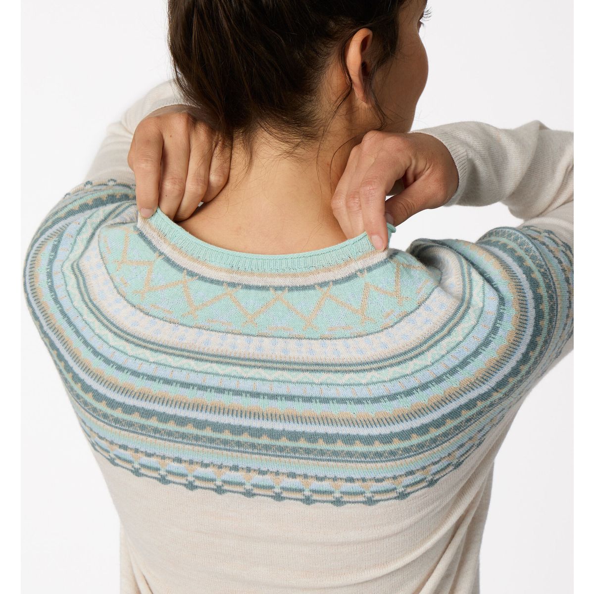 Royal Robbins Westlands Fairisle Crew chalk htr manzanita pt (072) S Y317027072S