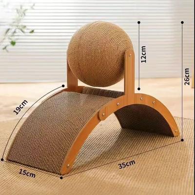 Inspired Living Wooden Sisal Cat Scratching Ball Toy hot Sale