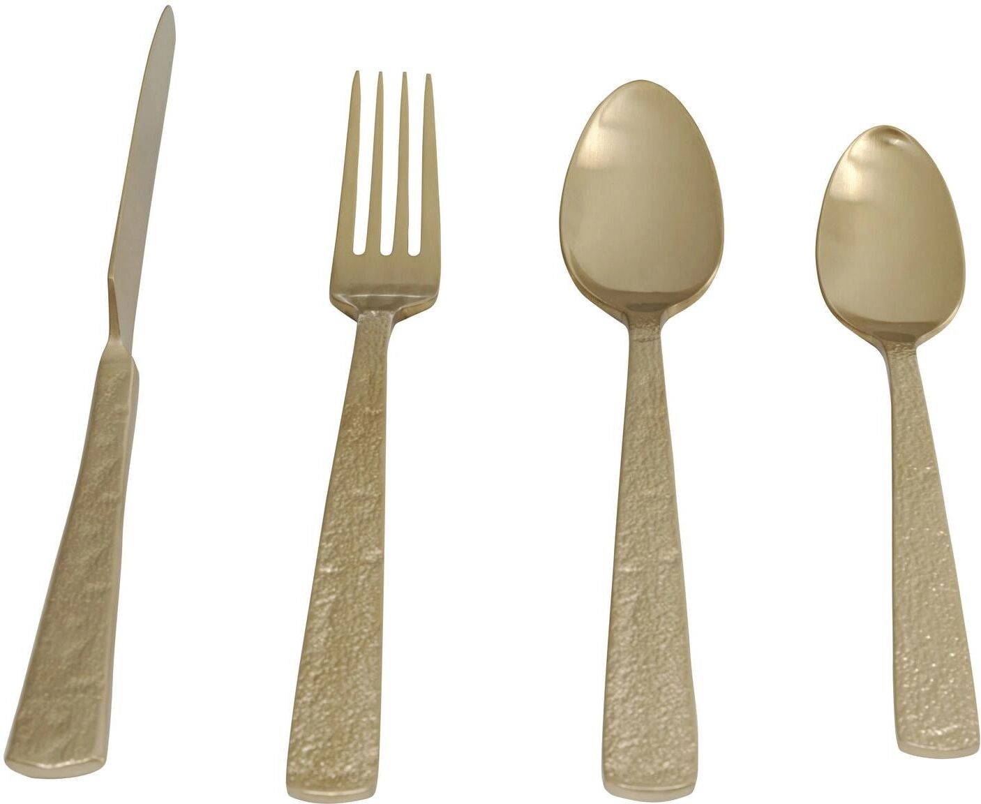 Besteck-Set KARE DESIGN "Alana, 16-teilig", gold, 16, Edelstahl, Essbesteck-Sets, Besteck-Set gold 16
