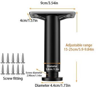 The Handy Homestead Adjustable Bed Support Leg For Bed Frames, Sofas And Furniture 15cm