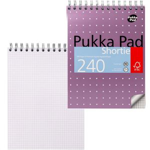 Pukka-Pad Notizblock Metallic, pink metallic, ca. A5+, kariert, 80 g/m², mit Spiralbindung, 120 Blatt / 240 Seiten