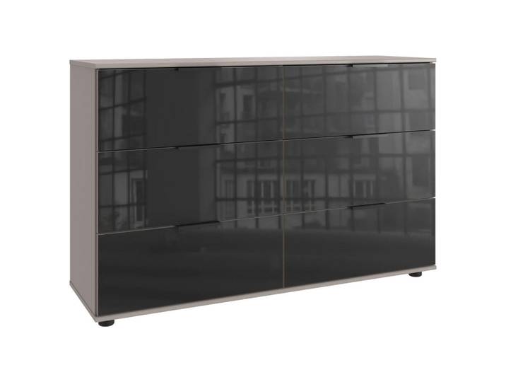Boxxx Kommode, Grau, Schwarz, Kunststoff, 6 Schublade(n) Schubladen, 130x83x41 cm, Made in Germany, Wohnzimmer, Kommoden & Sideboards, Kommoden