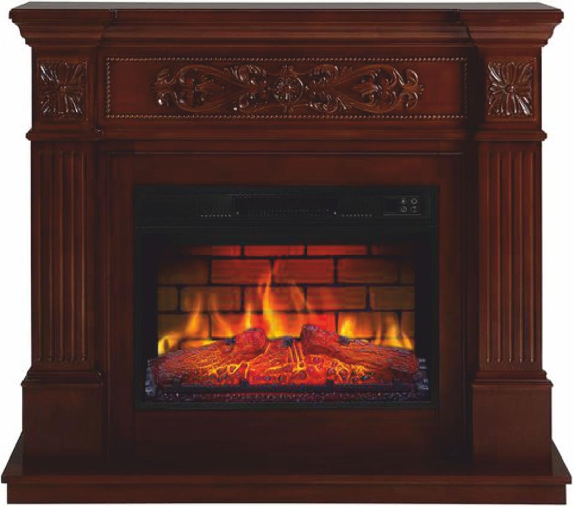 Casa Padrino Barock LED Elektrokamin Dunkelbraun 106,6 x 37 x H. 92,5 cm - Barock Möbel