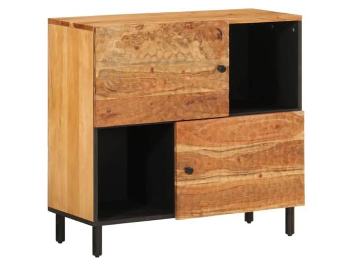 Kaorsrow Beistellschrank 80x33x75 cm Kommode Massivholz Akazie Elegantes Sideboard aus Echtholz mit Eisenbeinen und Kippschutz für Flur und Wohnzimmer.