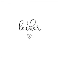 Ambiente 20 Servietten Papier 33x33cm 3-lagig - hochwertige Einweg Papierservietten mit Spruch Lecker für Küche Esstisch Frühstück Mittagessen Abendessen Party