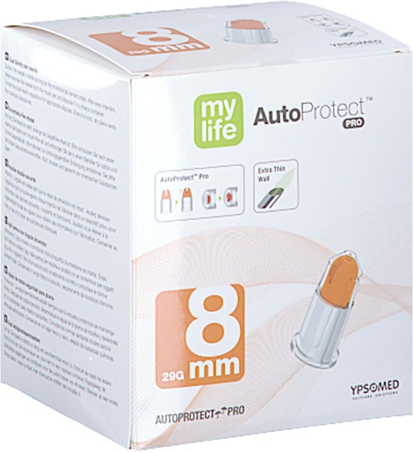 Mylife Autoprotect Pro Sich.-pen-nadeln 8 Mm 29 G