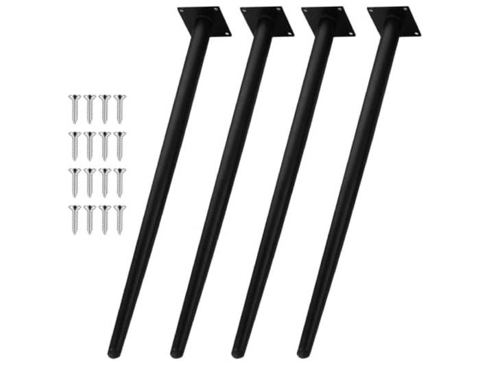 4 Stück Metall Tischbeine Couchtisch Nachtständer Stühle 20cm-75cm Rostfrei Stark, Geschweißt, Schraubbefestigung, 20cm-75cm, 4 Stück, Couchtisch, Nachttisch, Stuhl, Sofa(Noir,75cm)