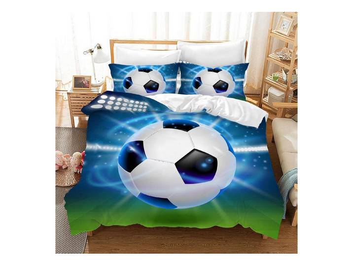 LuxusKollektion Kinderbettwäsche Fußball Bettwäsche 3D 220x240 Mikrofaser