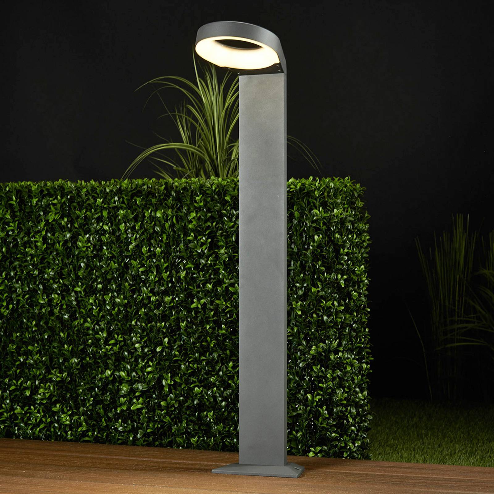 LED Pathway Light JARKA Lucande, Alu / grey / zinc, Aluminium, Modern, Outdoor lights
