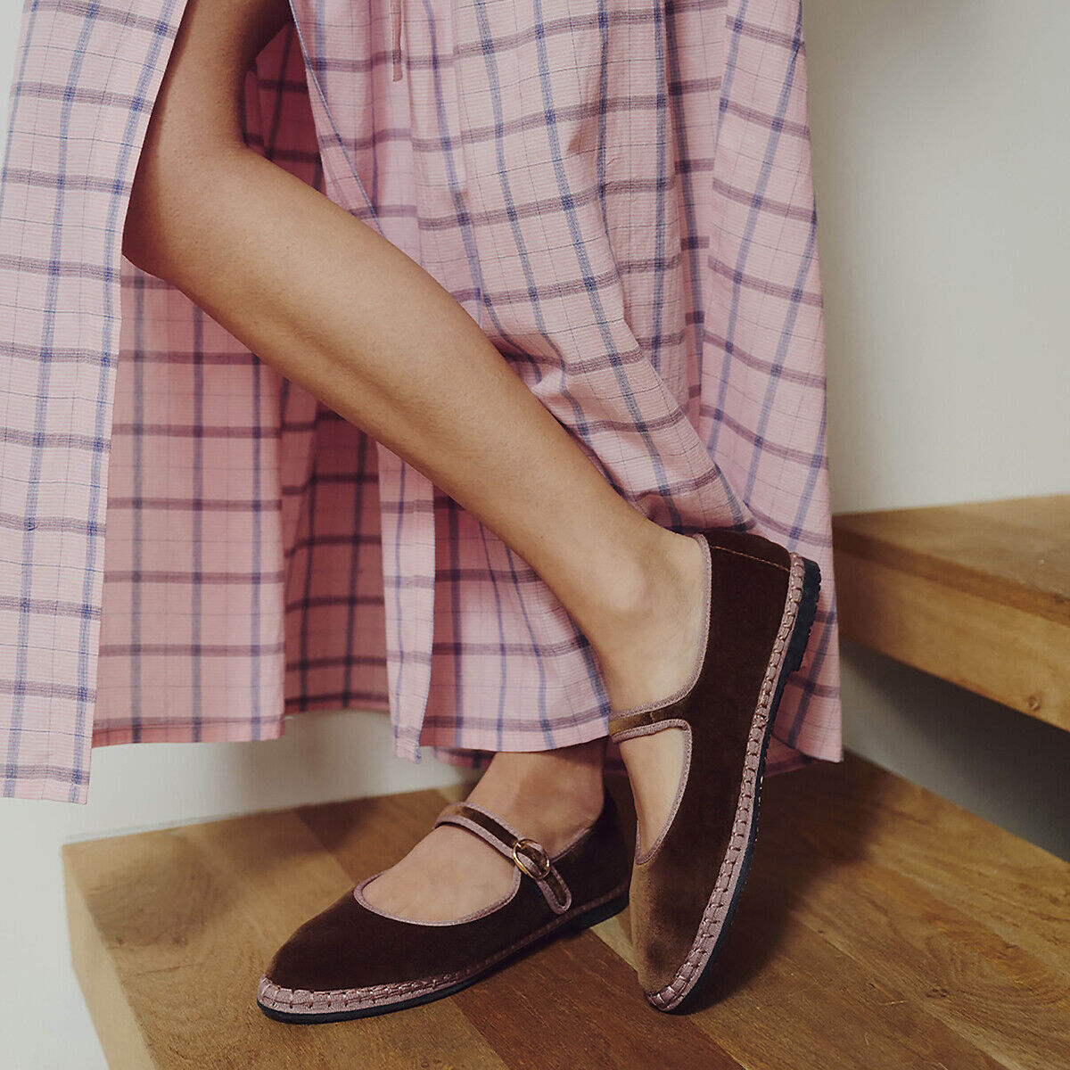 FLABELUS Ballerines Mary-Jane en velours Balthasar