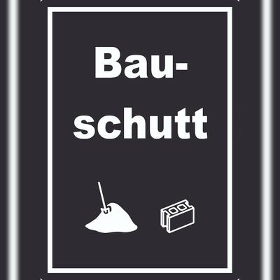 HB-Druck Bauschutt Mülltrennung Aufkleber Text Symbol Ziegel Baustein A6 (105x148mm)