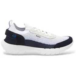 BOSS für Herren. 50579214 Hellblaue Motion-Sneaker (40), Stoff, Wohnung, Schnürsenkel, Lässig