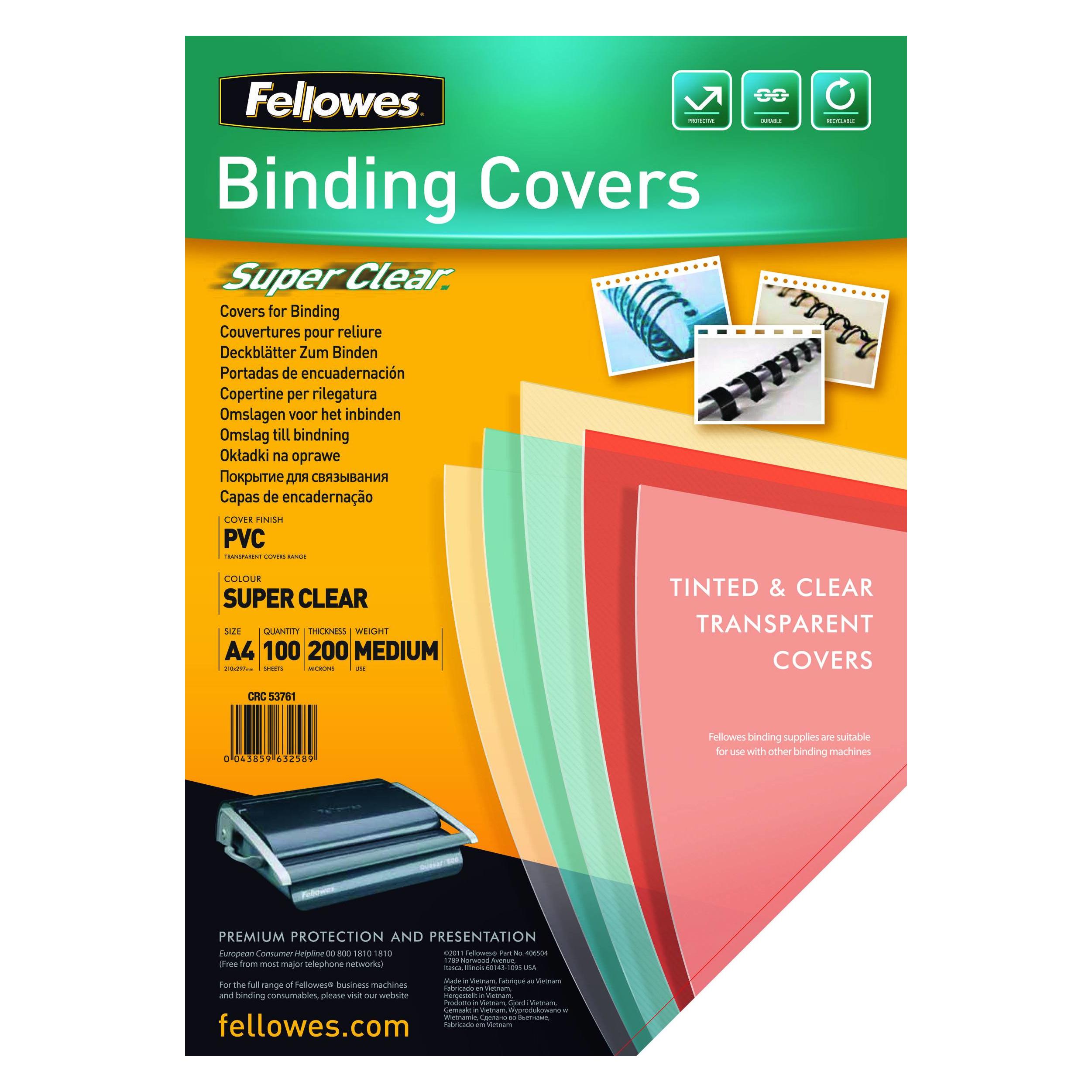 Fellowes PVC Deckblätter (A4, 200 Mikron) (5376102)